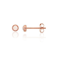 Золотые серьги-пуссеты, 0.29 g, Красное Золото 585 проба, Опалит