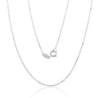 Kuldkett Anchor round 1 mm, kantide teemanttöötlus, Valge Kuld 585 proov