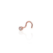 Kuldpiercing ninale, Punane Kuld 585 proov, Tsirkonid
