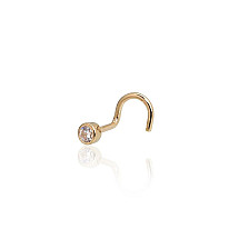 Kuldpiercing ninale, Kullakarva Kuld 585 proov, Tsirkonid