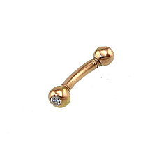 Kuldpiercing kulmudele, Punane Kuld 585 proov, Tsirkonid