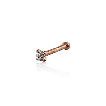Kuldpiercing ninale, Punane Kuld 585 proov, Tsirkonid