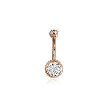 Kuldpiercing nabale, Punane Kuld 585 proov, Tsirkonid