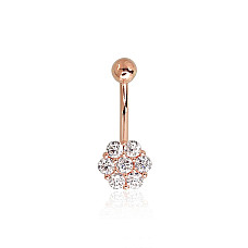 Kuldpiercing nabale, 1.27 g, Punane Kuld 585 proov, Tsirkonid