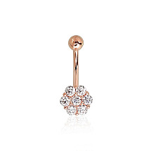 Kuldpiercing nabale, Punane Kuld 585 proov, Tsirkonid