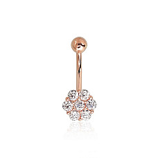 Kuldpiercing nabale, 1.28 g, Punane Kuld 585 proov, Tsirkonid