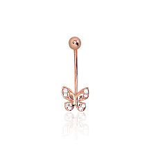 Kuldpiercing nabale, Punane Kuld 585 proov, Tsirkonid