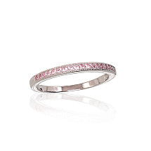 Серебряное кольцо, Серебро 925 проба, родий (покрытие), Цирконы