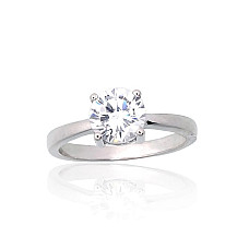 Серебряное кольцо, 16.5, 2.6 g, Серебро 925 проба, родий (покрытие), Цирконы