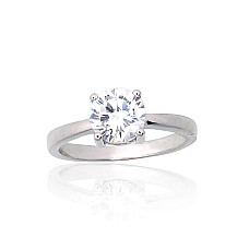 Серебряное кольцо, 18, 2.7 g, Серебро 925 проба, родий (покрытие), Цирконы