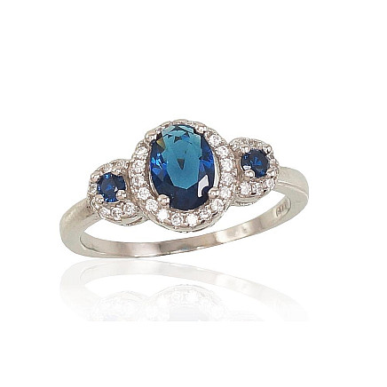 Naiste,  - Hõbesõrmus, 16.5, 2.8 g, Hõbe 925 proov, roodium (kate), Tsirkonid
