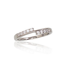 Серебряное кольцо, 15.5, 1.4 g, Серебро 925 проба, родий (покрытие), Цирконы