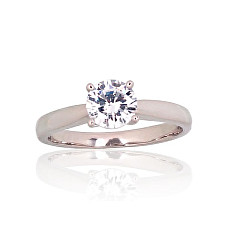 Hõbesõrmus, 17, 2.4 g, Hõbe 925 proov, roodium (kate), Tsirkonid