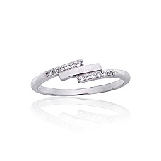 Серебряное кольцо, 15.5, 1.3 g, Серебро 925 проба, родий (покрытие), Цирконы