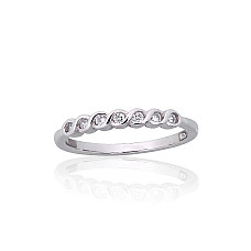 Серебряное кольцо, 18, 1.7 g, Серебро 925 проба, родий (покрытие), Цирконы