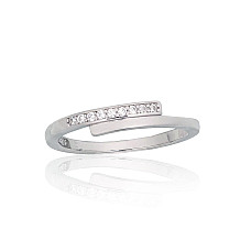 Серебряное кольцо, 16, 1.7 g, Серебро 925 проба, родий (покрытие), Цирконы