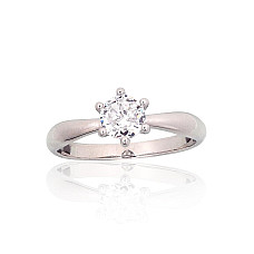 Серебряное кольцо, 18, 2.2 g, Серебро 925 проба, родий (покрытие), Цирконы