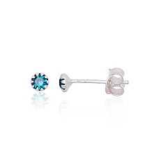 Серебряные серьги-пуссеты, Серебро 925 проба, Цирконы