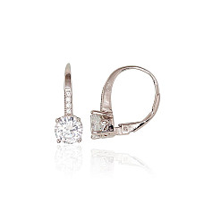 'Inglise' sulguriga hõbekõrverõngad, 2.4 g, Hõbe 925 proov, roodium (kate), Tsirkonid