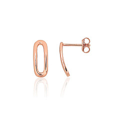 Серебряные серьги-пуссеты, 1.3 g, Серебро 925 проба, красное золото (покрытие)