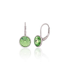 Серебряные серьги на английском замке, 2.8 g, Серебро 925 проба, родий (покрытие), Кристаллы