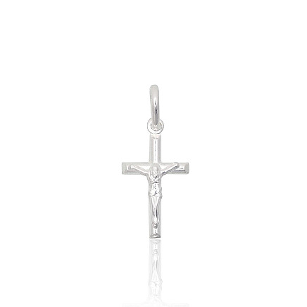 Женские, Крест с распятием - Серебряный кулон, 0.9 g, Серебро 925 проба