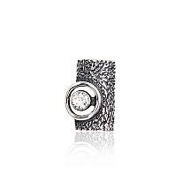 Серебряный кулон, Серебро 925 проба, оксид (покрытие), Цирконы