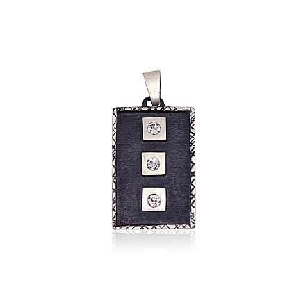 Женские,  - Серебряный кулон, 6.5 g, Серебро 925 проба, оксид (покрытие), Кристаллы