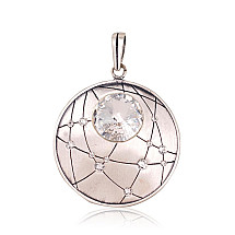 Серебряный кулон, Серебро 925 проба, оксид (покрытие), Кристаллы