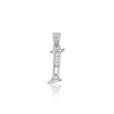 Серебряный кулон, 1 g, Серебро 925 проба, родий (покрытие), Цирконы