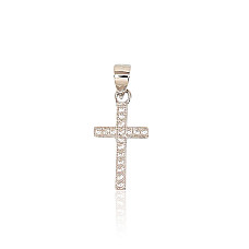 Серебряный кулон, 0.8 g, Серебро 925 проба, родий (покрытие), Цирконы