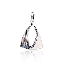 Серебряный кулон, Серебро 925 проба, оксид (покрытие), Цирконы