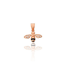 Серебряный кулон, 0.8 g, Серебро 925 проба, красное золото (покрытие), Цирконы , Ювелирная эмаль