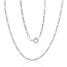 Hõbekett Figaro 1, 8 mm, kantide teemanttöötlus, Hõbe 925 proov, roodium (kate)