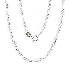Серебряная цепочка Фигаро 2 мм , алмазная обработка граней, 50, 4.8 g, Серебро 925 проба