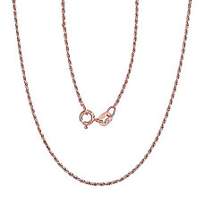 Hõbekett Rope 1, 1 mm, Hõbe 925 proov, punane kuld (kate)