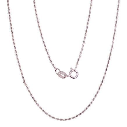 Ketid,  - Hõbekett Rope 1, 1 mm, Hõbe 925 proov, roodium (kate)