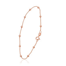 Серебряная цепочка Бусинки 1-3 мм, 18, 1.8 g, Серебро 925 проба, красное золото (покрытие)