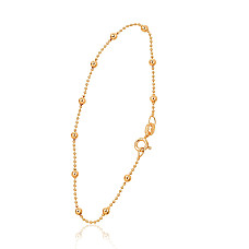 Серебряная цепочка Бусинки 1-3 мм, 17, 1.6 g, Серебро 925 проба, желтое золото (покрытие)