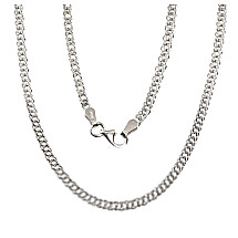 Hõbekett Rombo 2, 8 mm, kantide teemanttöötlus, Hõbe 925 proov, roodium (kate)