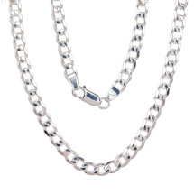 Hõbekett Curb 4.1 mm, kantide teemanttöötlus, Hõbe 925 proov
