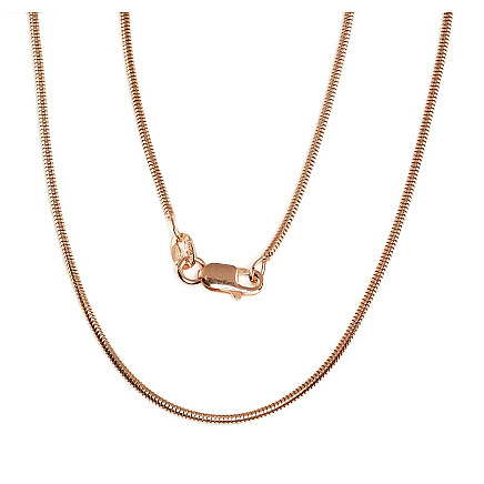 Kuldkattega,  - Hõbekett Snake 1, 5 mm, Hõbe 925 proov, punane kuld (kate)
