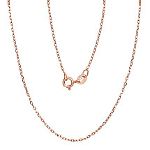 Hõbekett Anchor 1 mm, kantide teemanttöötlus, Hõbe 925 proov, punane kuld (kate)