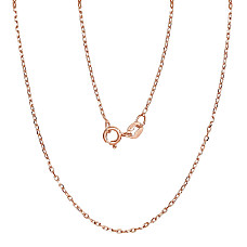 Серебряная цепочка Якорное 1 мм , алмазная обработка граней, 50, 2.1 g, Серебро 925 проба, красное золото (покрытие)