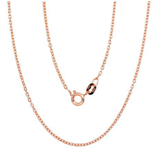 Серебряная цепочка Якорное круглое 1,1 мм, 40, 2 g, Серебро 925 проба, красное золото (покрытие)