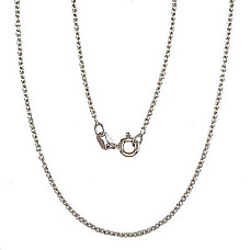 Серебряная цепочка Якорное круглое 1,1 мм, 45, 2.3 g, Серебро 925 проба, родий (покрытие)