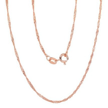 Hõbekett Singapore 1, 5 mm, kantide teemanttöötlus, Hõbe 925 proov, punane kuld (kate)