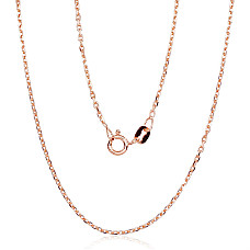 Серебряная цепочка Якорное 1.2 мм , алмазная обработка граней, 50, 3.3 g, Серебро 925 проба, красное золото (покрытие)