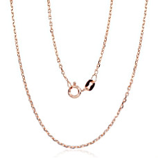 Серебряная цепочка Якорное 1.2 мм , алмазная обработка граней, 55, 3.5 g, Серебро 925 проба, красное золото (покрытие)