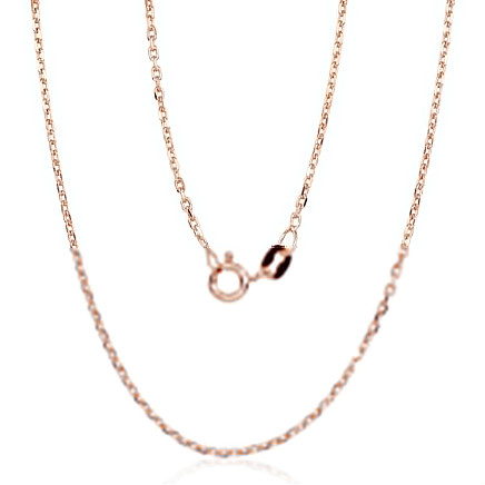 Kuldkattega,  - Hõbekett Anchor 1.2 mm , kantide teemanttöötlus, 55, 3.5 g, Hõbe 925 proov, punane kuld (kate)